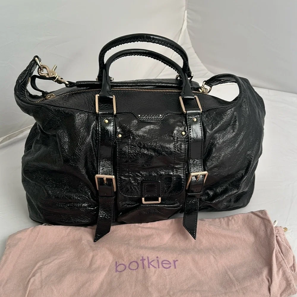 Botkier Sasha black patent leather large satchel bag